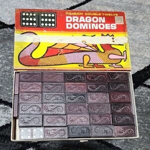 1970'S VINTAGE HALSAM DOUBLE TWELVE DRAGON DOMINOES 91-PIECES PLAYSKOOL …